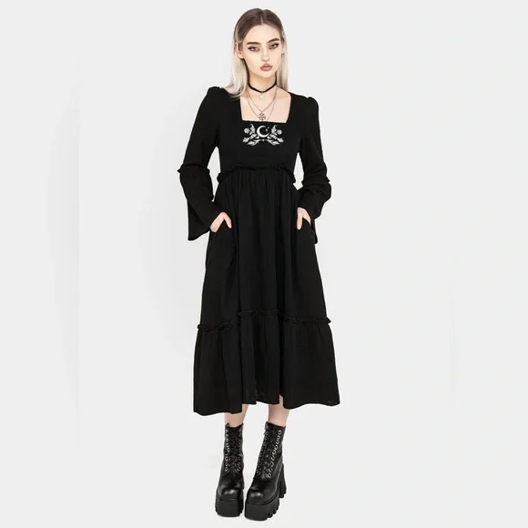 Disturbia Aradia Embroidered Midi Dress US 14 / UK 18 - Picture 5 of 10